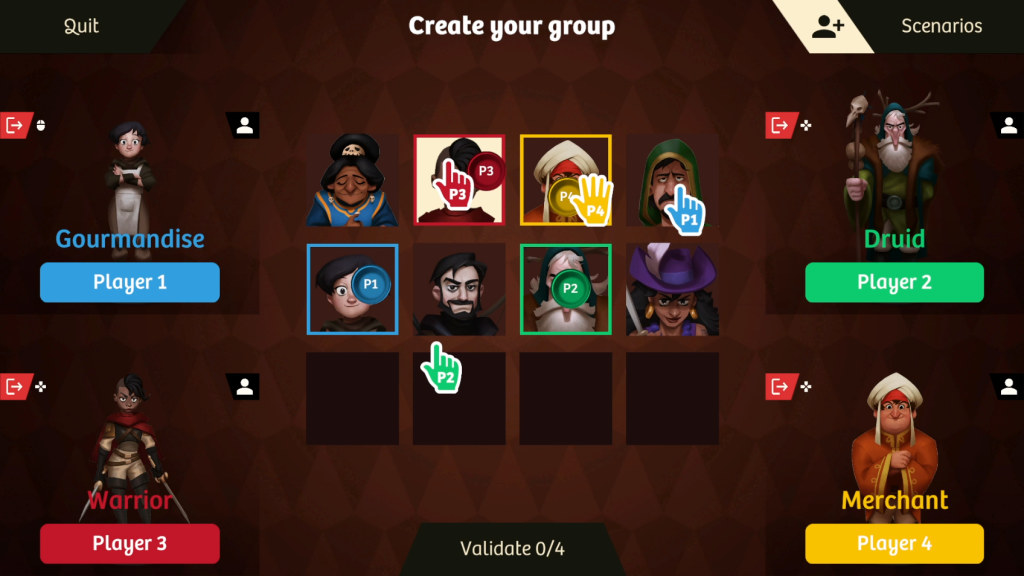 Group creation in Worlds of Aria.